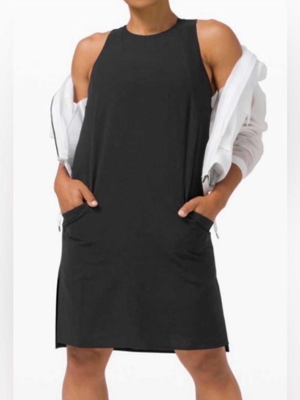 Lululemon Shift in Time Rare Sleeveless Shift Dress Black Size 4 Pockets